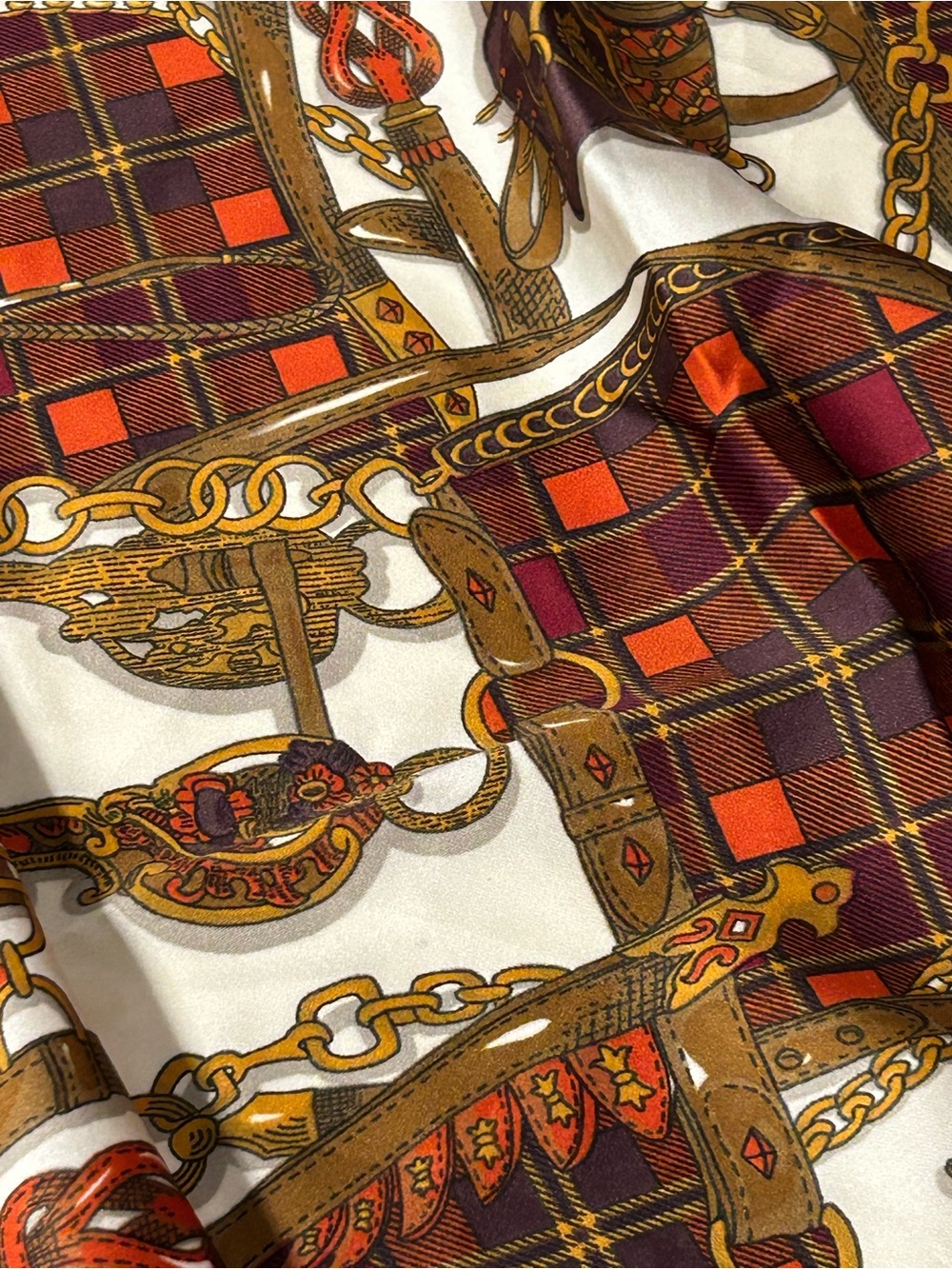 Gorgeous Equestrian style scarf Fall colors - Picture 4 of 9